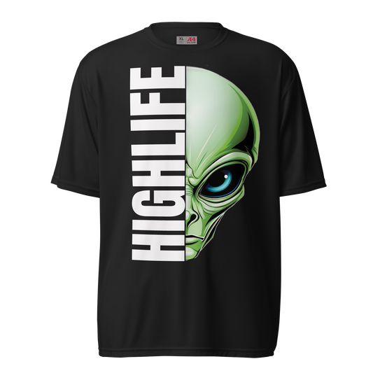 Highlife Alien Limited Edition T-Shirt Front View with Unique Design black