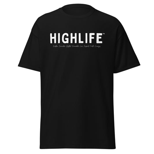 Highlife Men's Classic Tee in black showcasing the sleek, timeless design Black