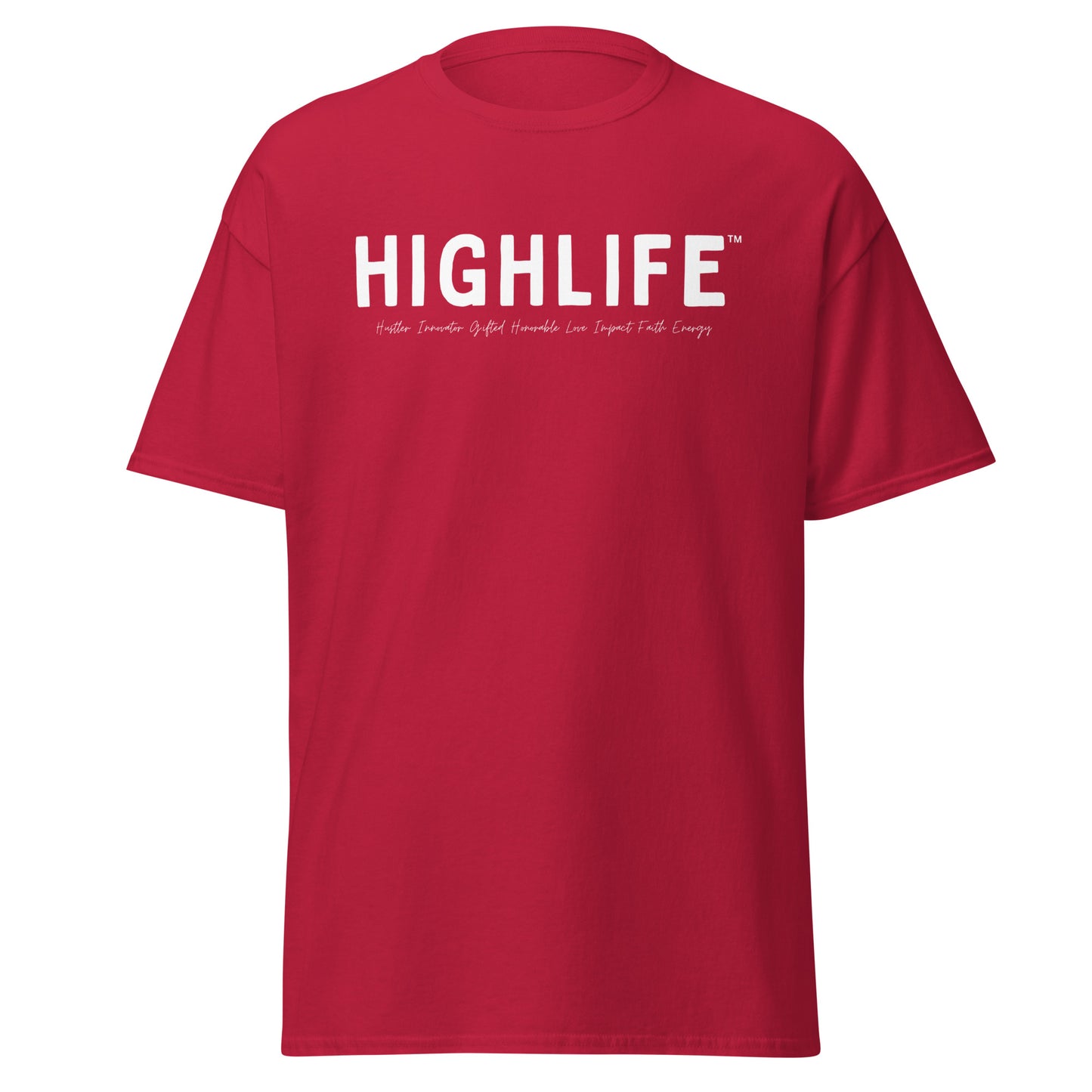 Highlife Men's Classic Tee in black showcasing the sleek, timeless design Red