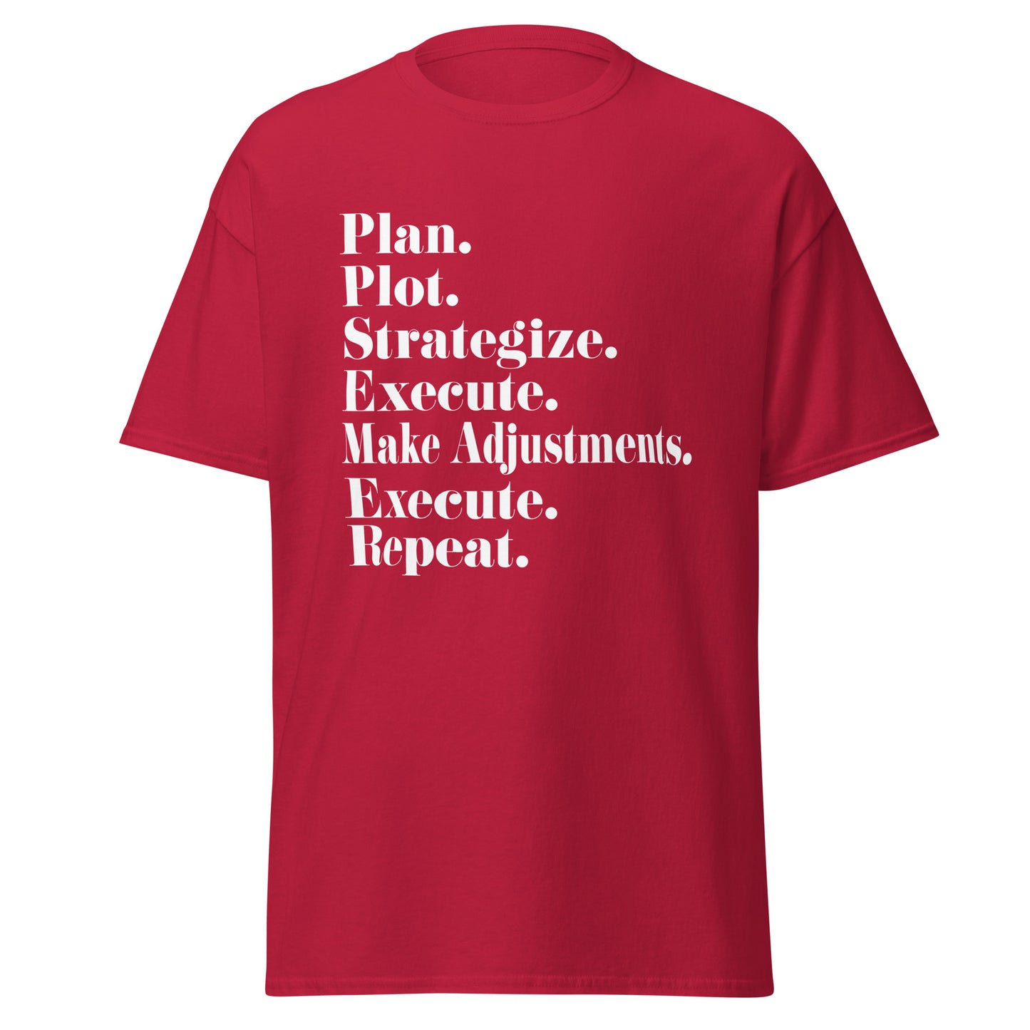 Close-up on the '7 Steps to Success' text detail on Highlife T-shirt Red