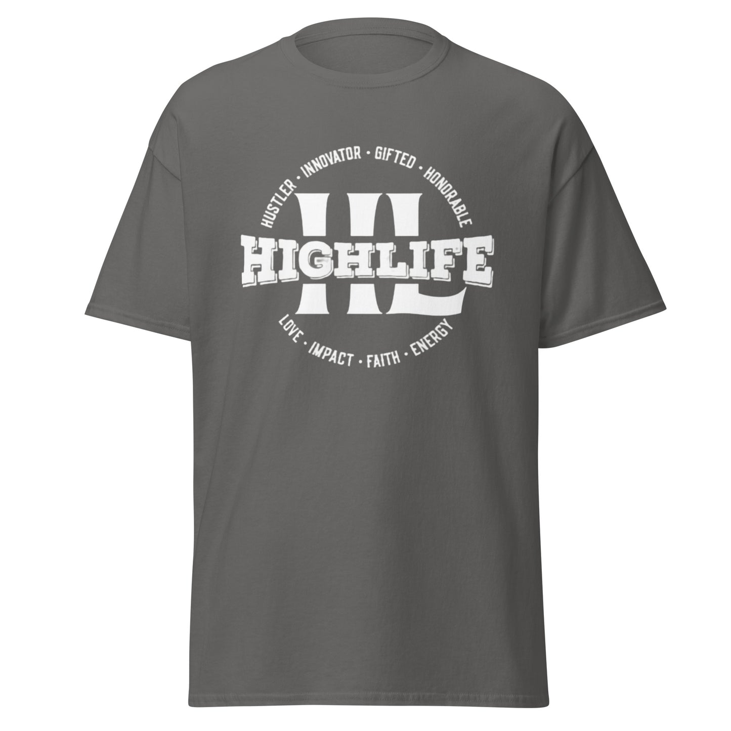 Highlife Signature T-Shirt Material Close-Up - Premium Cotton Quality charcoal