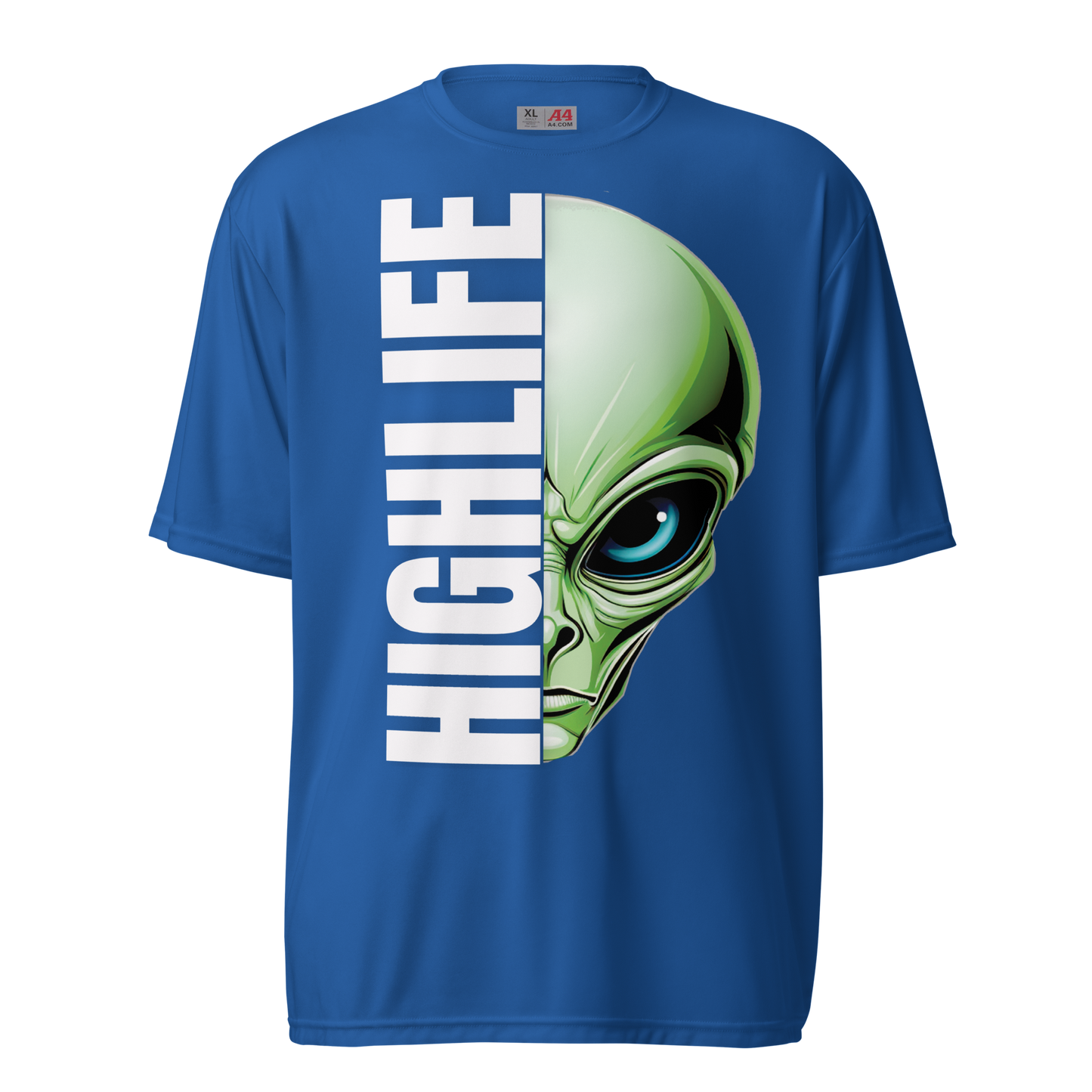 Highlife Alien Limited Edition T-Shirt Front View with Unique Design Blue