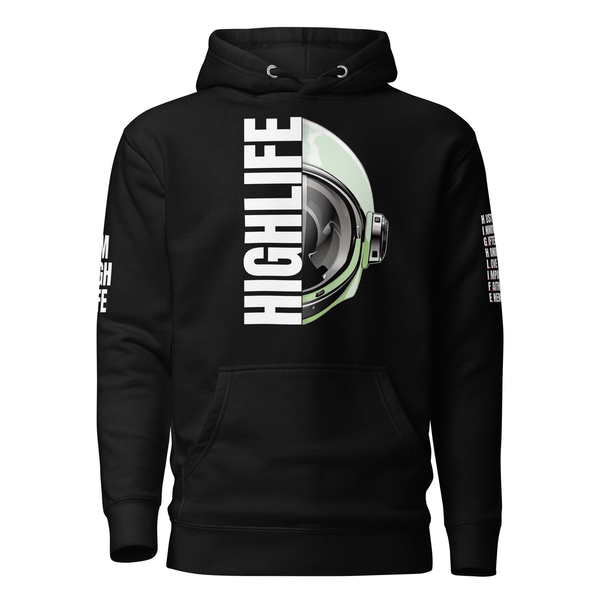 Limited Edition Highlife Astronaut Hoodie with cosmic design front view